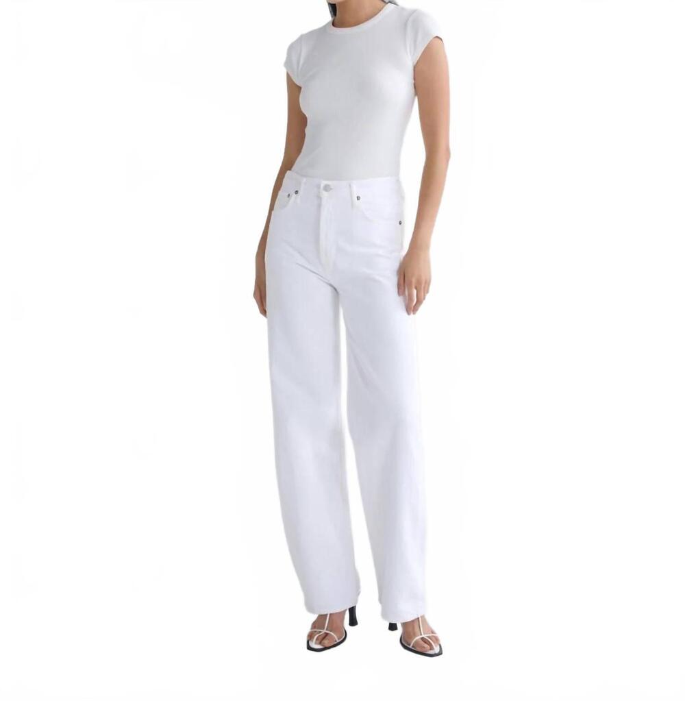 NEW AGOLDE ren 32" high rise wide leg jeans in marshmallow